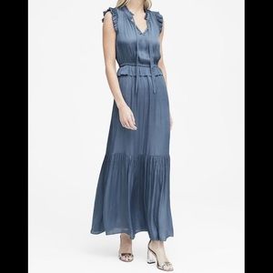 Banana Republic Soft Satin Maxi in Ocean Blue